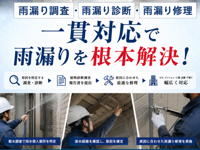 雨漏り診断・調査・修理を一貫対応
